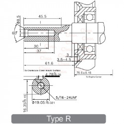 BS MOTOR VGRADNI 750 SERIES HORIZONTAL D19,05 X 62MM